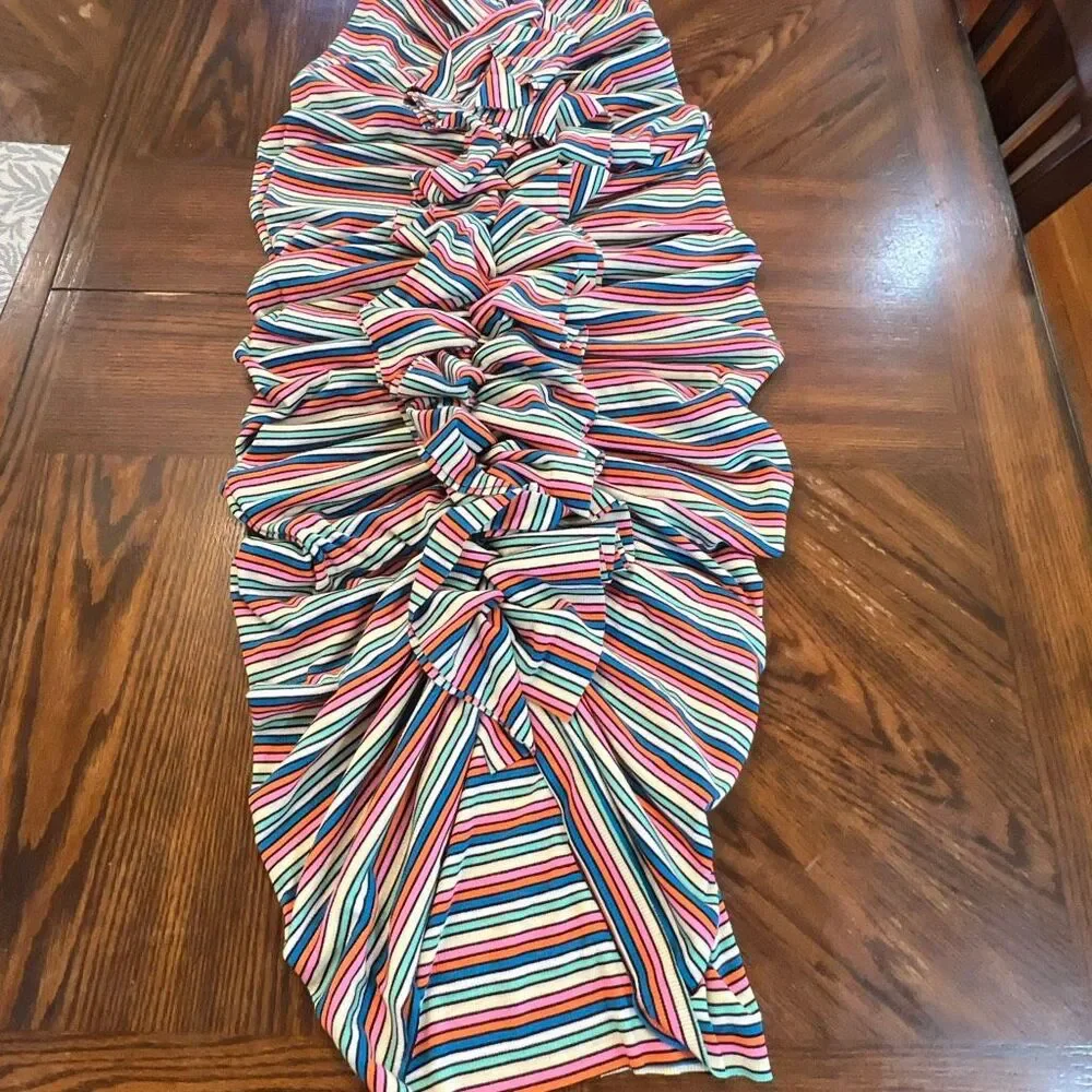 Philthy Ragz Striped Multi-Way Ruffle Maxi Dress One Size - Picture 5 of 8